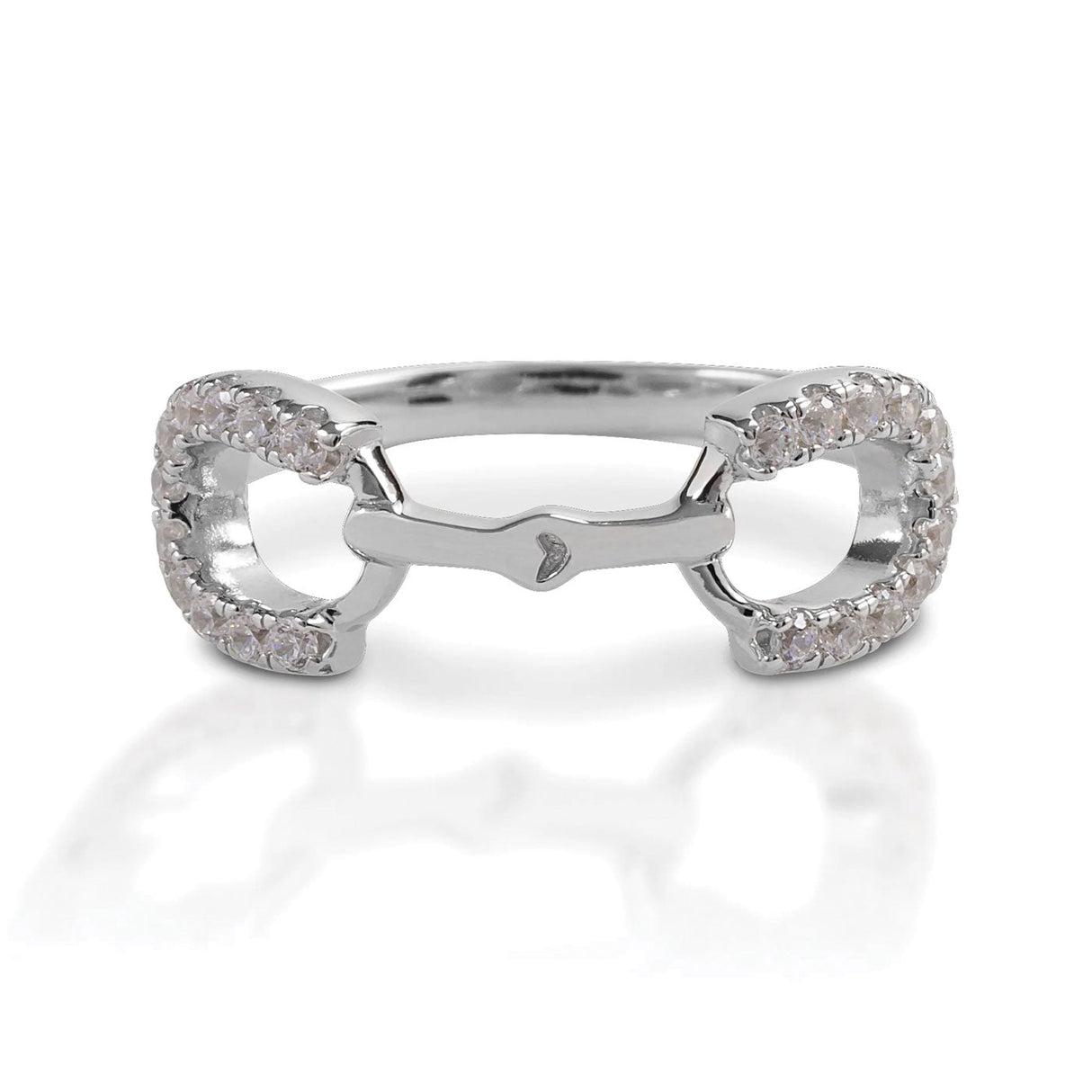 Kelly Herd Clear Stones Horseshoe Bit Ring