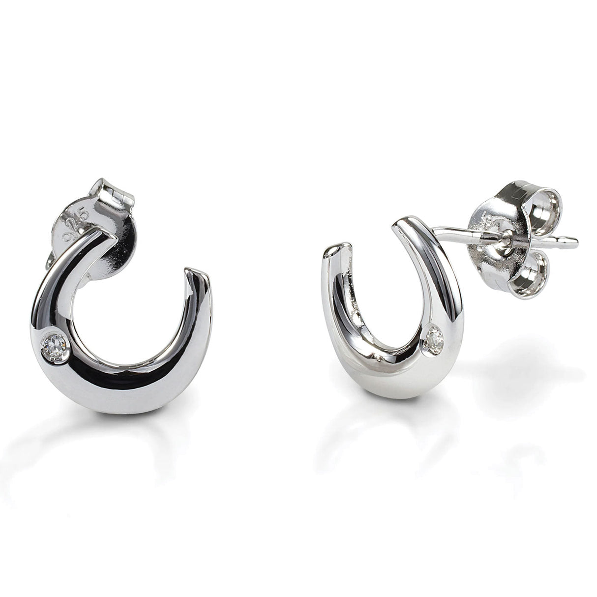 Kelly Herd Single Stone Horseshoe Earrings