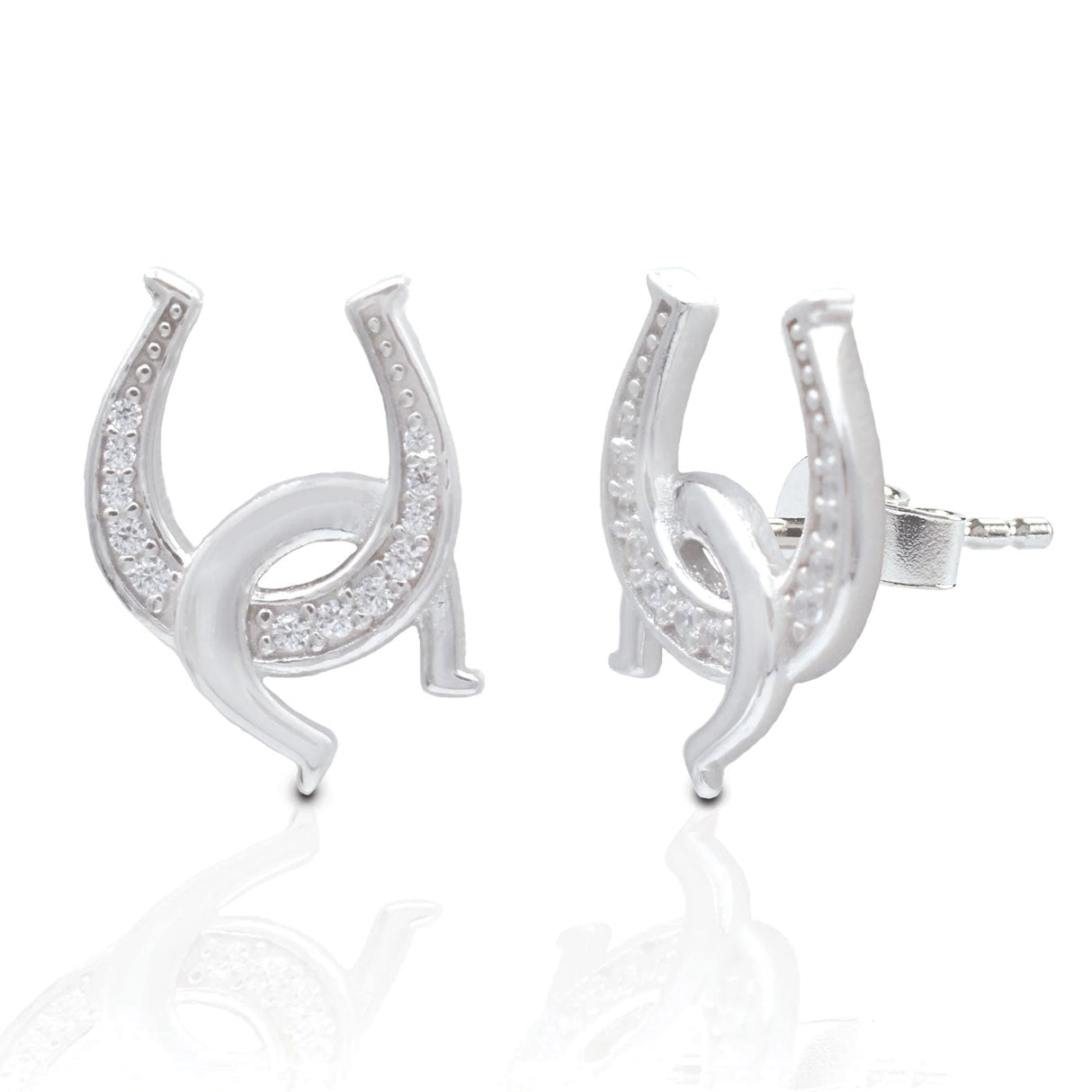 Kelly Herd Clear Double Horseshoe Earrings