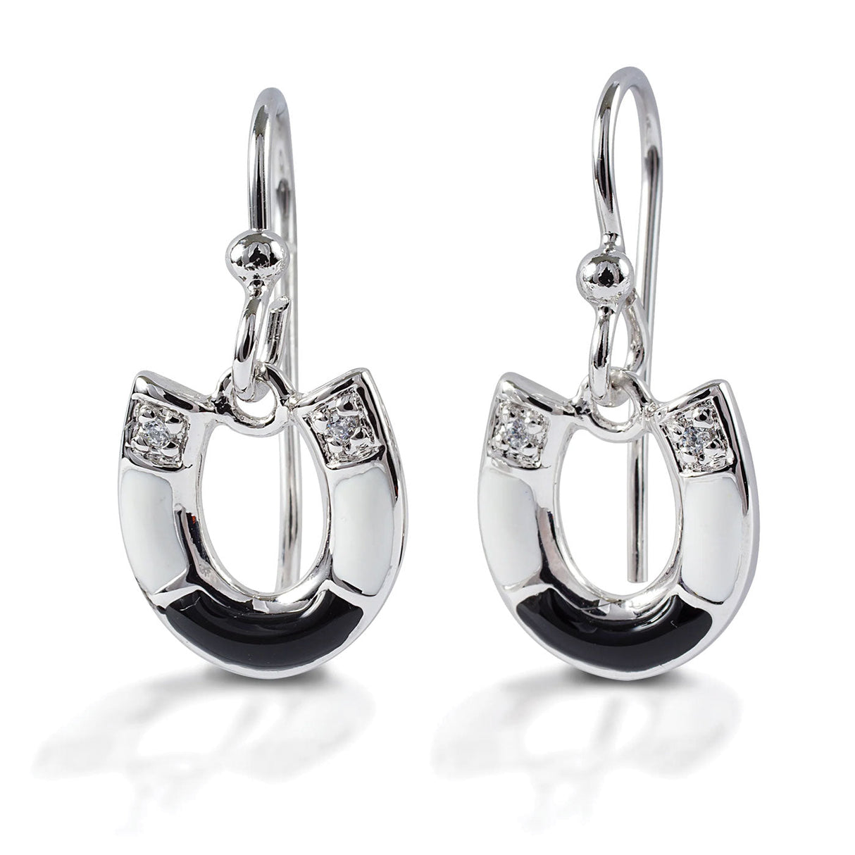 Kelly Herd Black & White Horseshoe Earrings