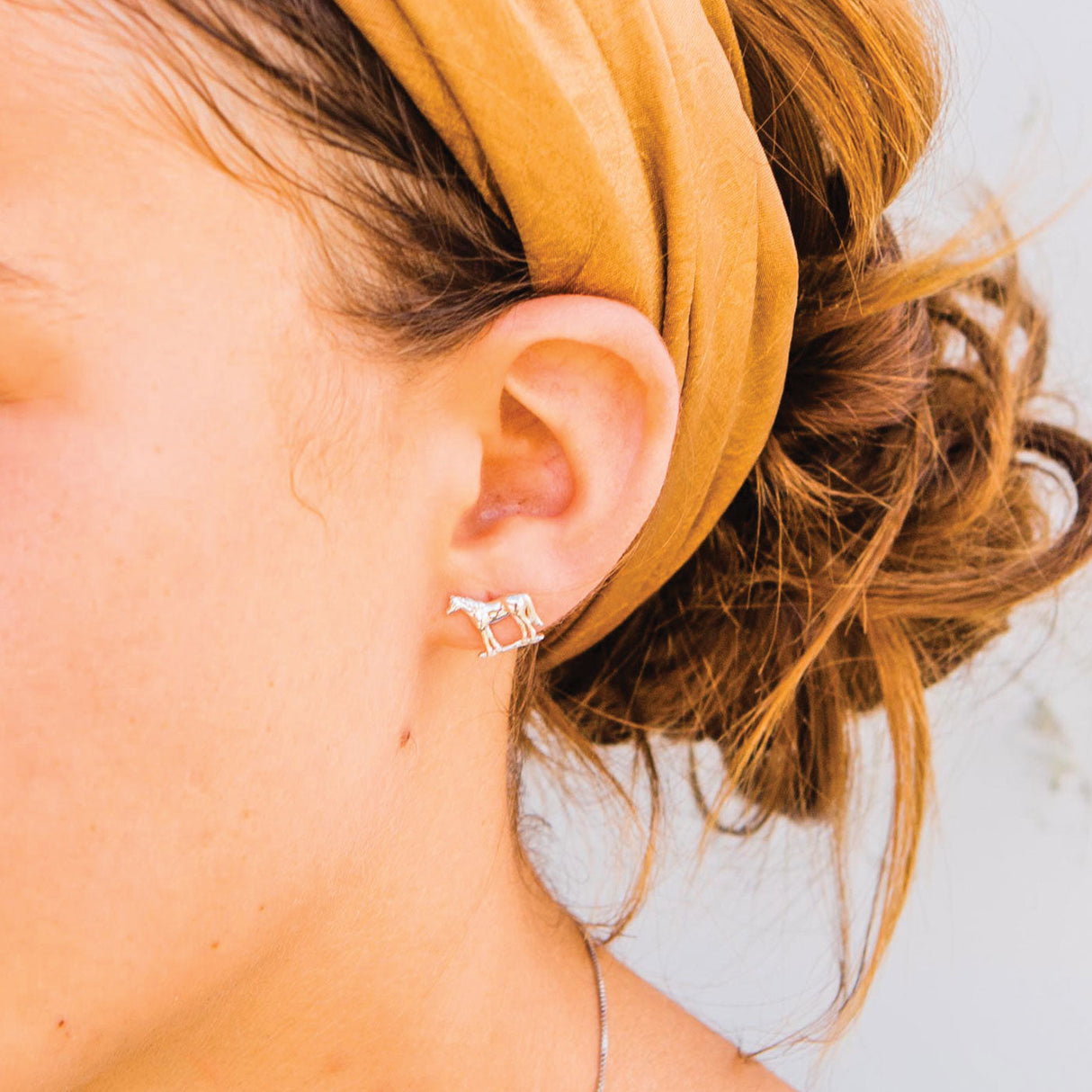 Kelly Herd Halter Horse Earrings