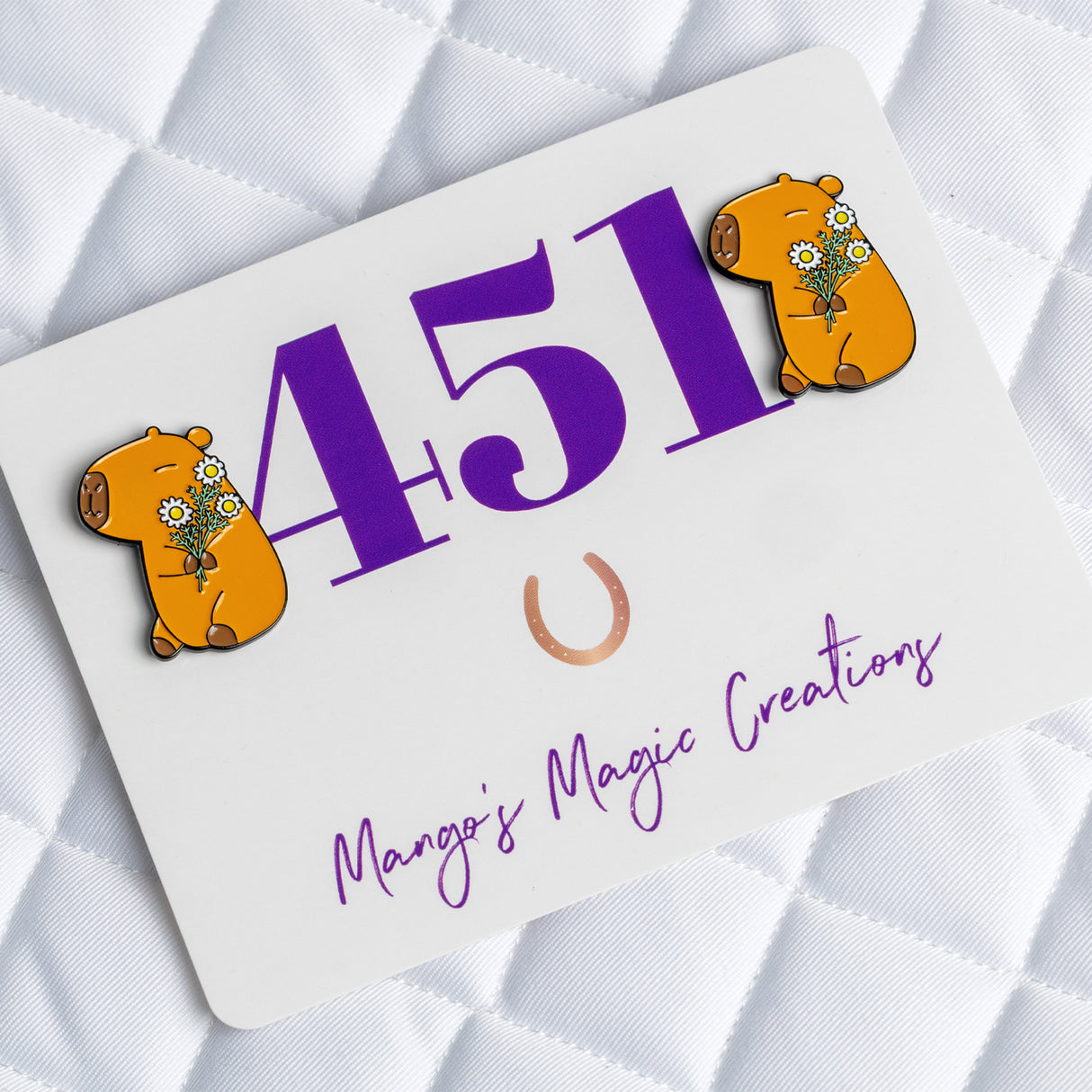 Mango's Magic Capybara Number Pins