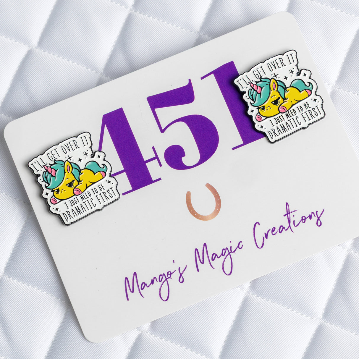 Mango's Magic Dramatic Unicorn Number Pins