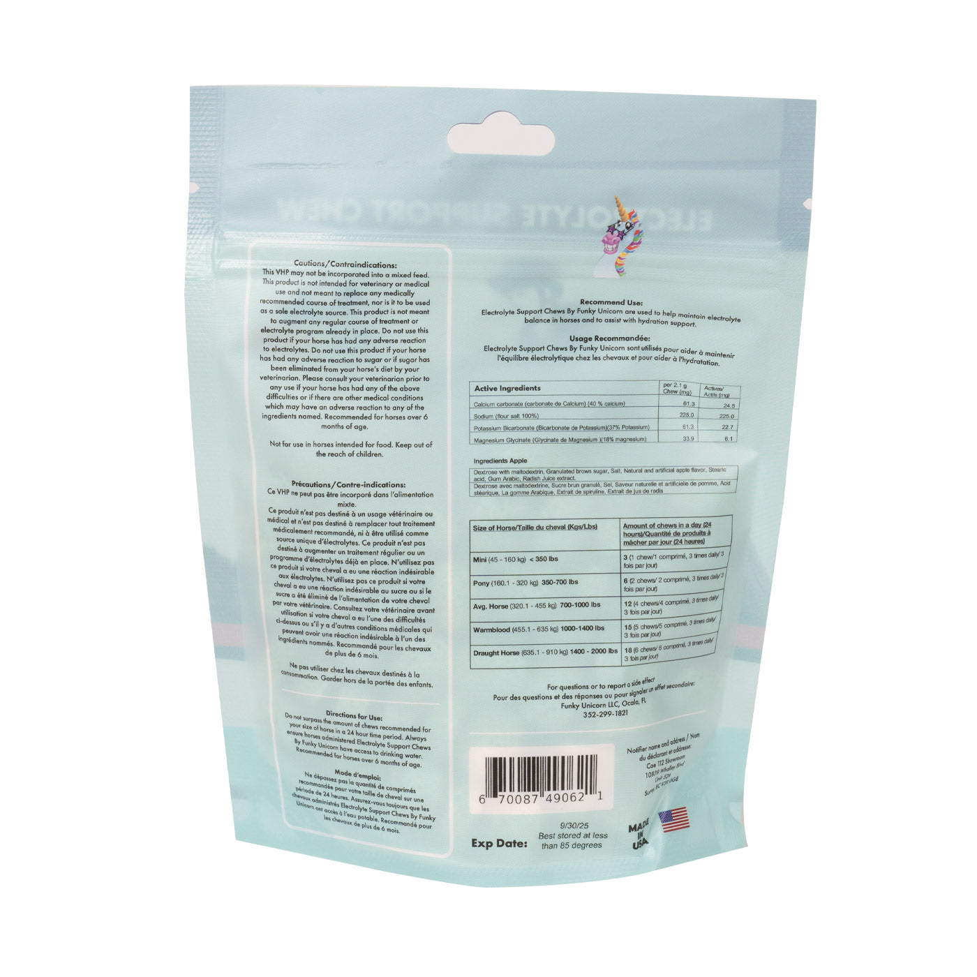 Funky Unicorn Apple Electrolyte Chews 7 oz.