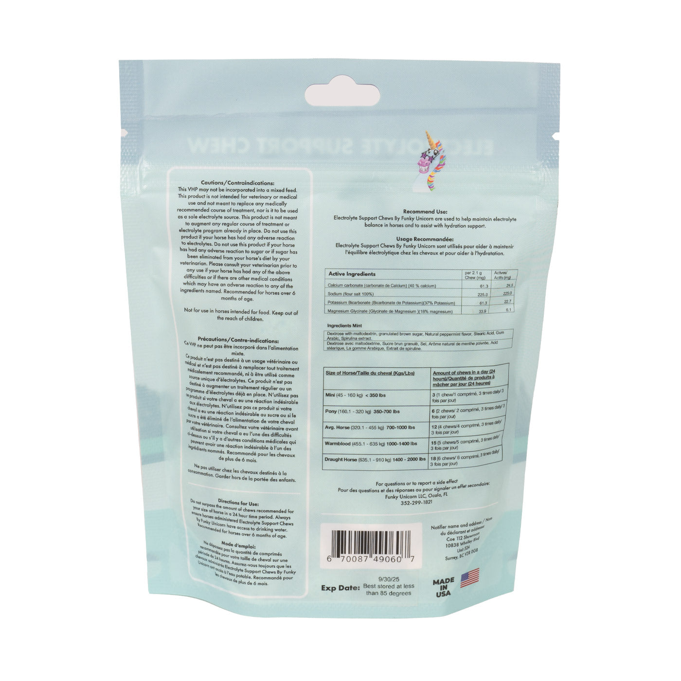 Funky Unicorn Mint Electrolyte Chews 7 oz.