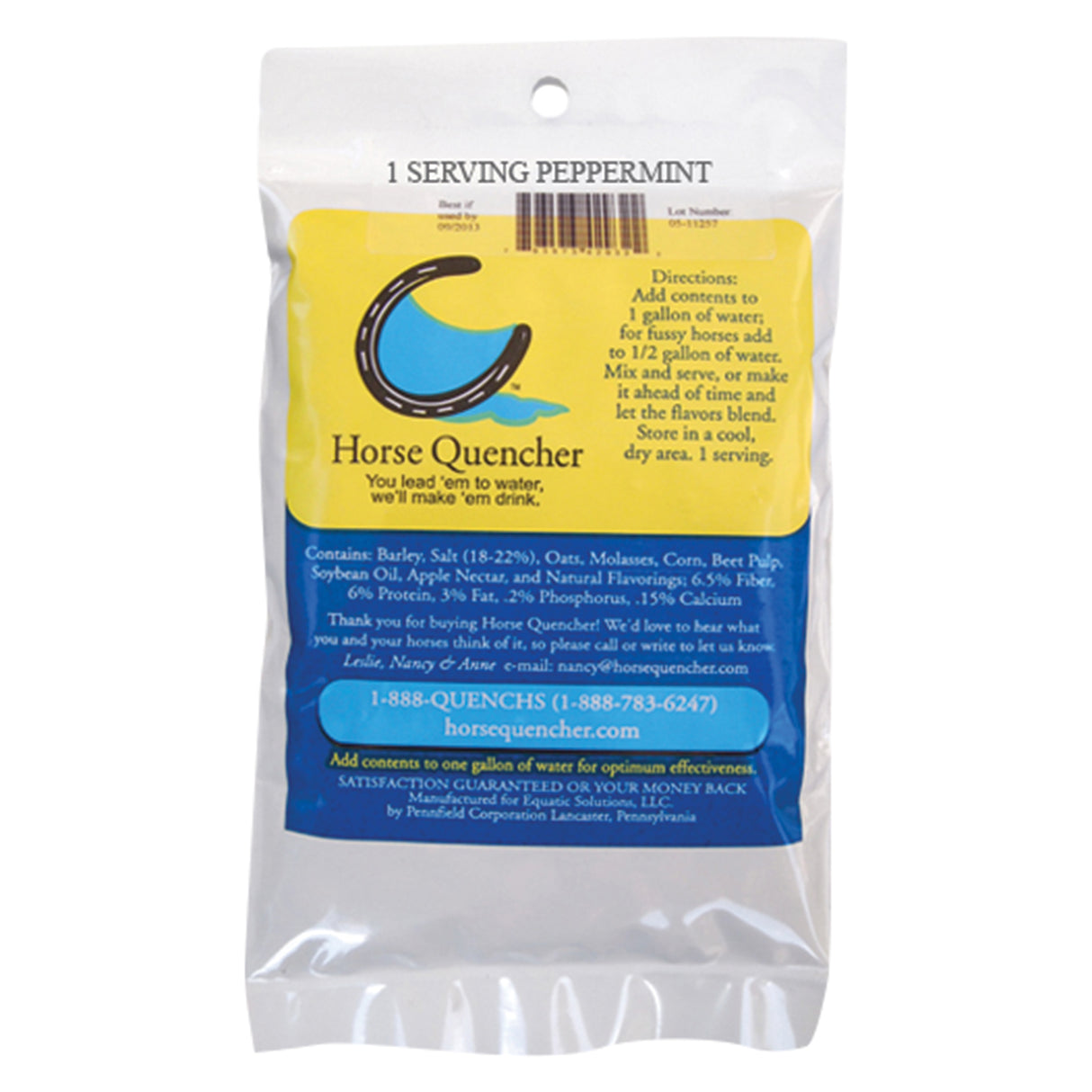 Horse Quencher Peppermint Flavor Single Serving 2.3 oz.