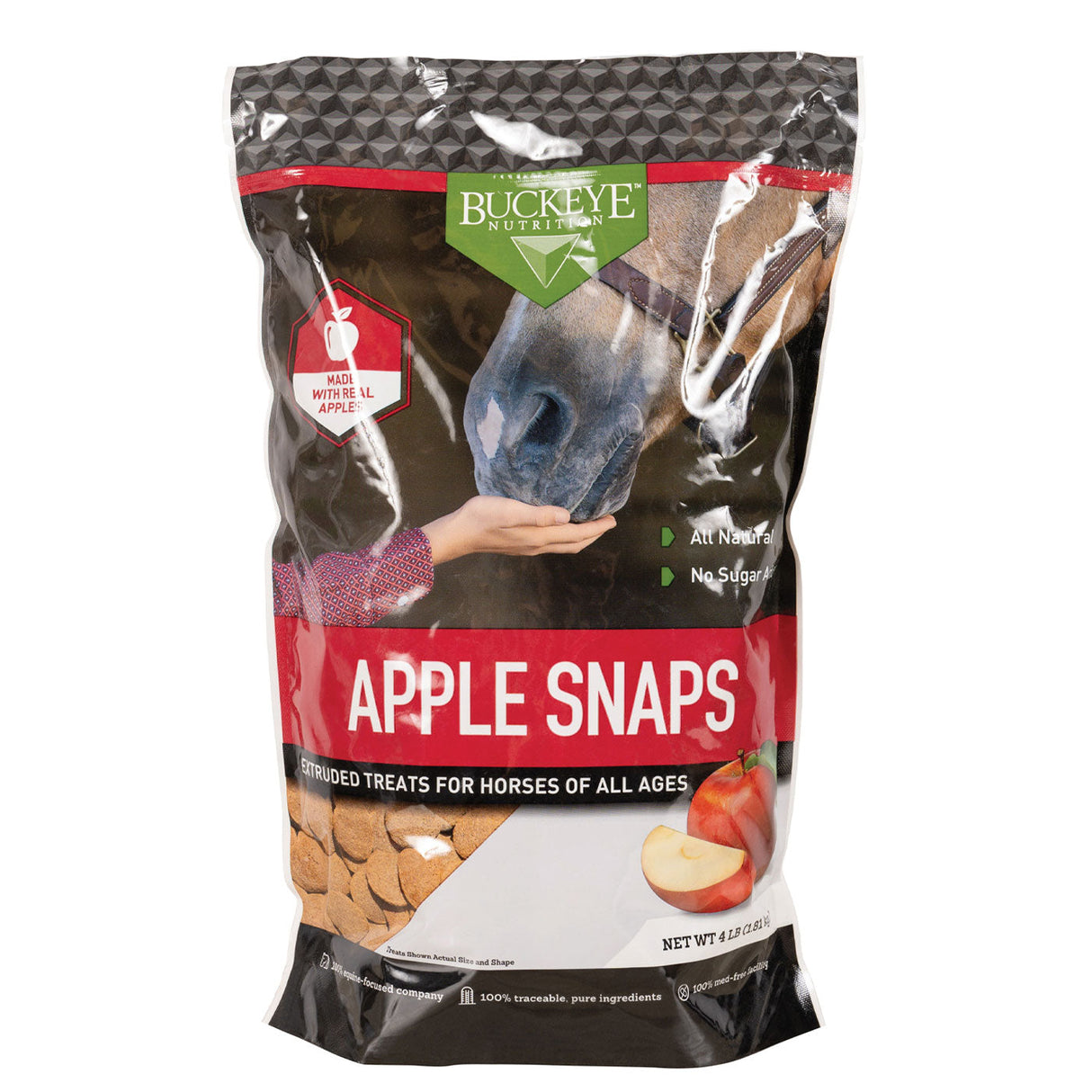 Buckeye Nutrition All Natural No Sugar Added Apple Snaps Horse Treats 4 lb.