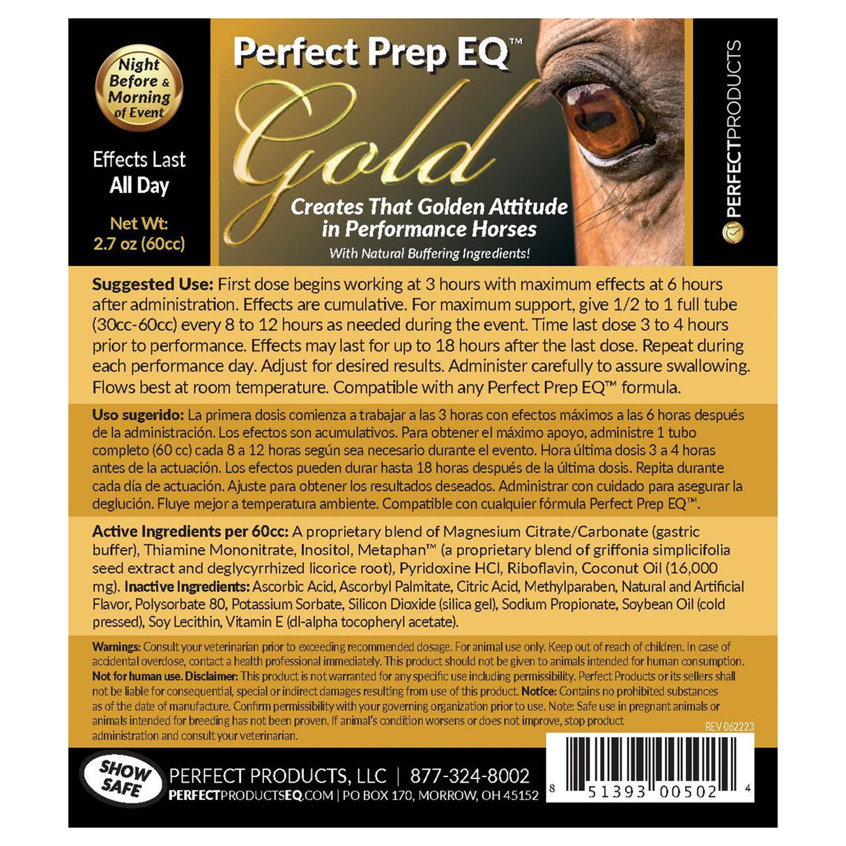 Perfect Prep EQ Gold Calming Paste 2 oz.