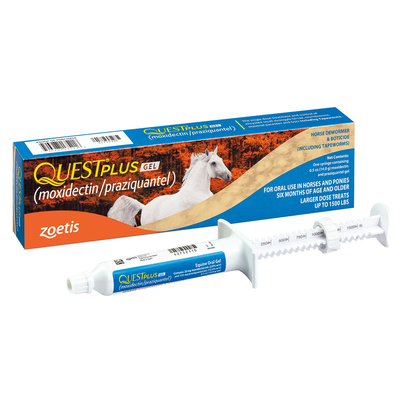 Quest Plus Gel Dewormer & Boticide 0.5 oz.