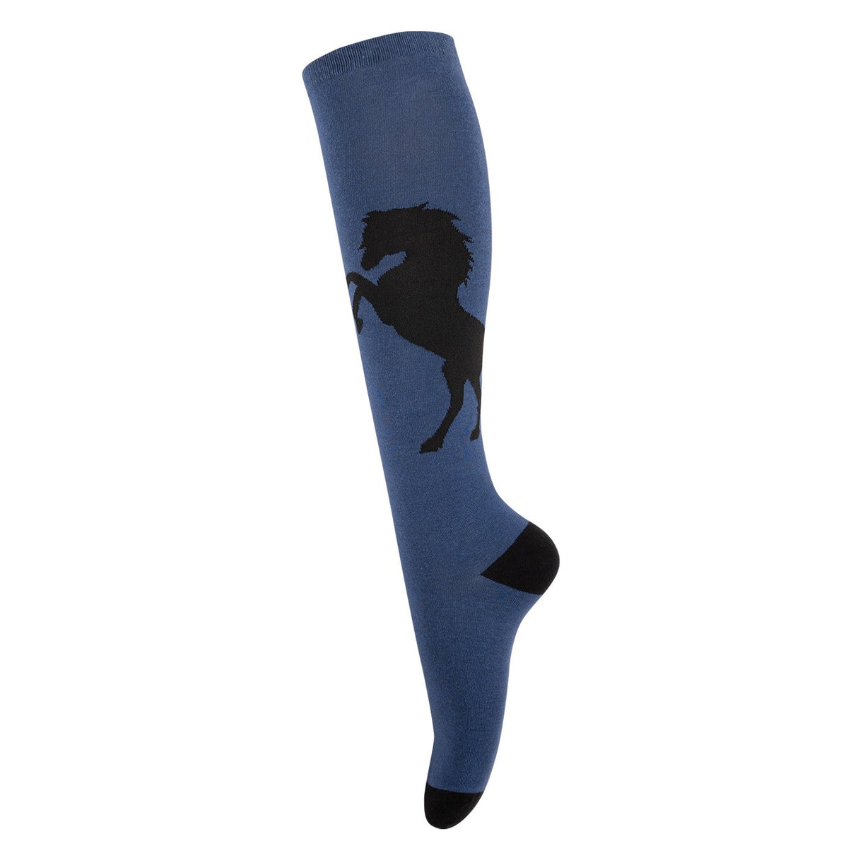 Four White Socks Rearing Horse Silhouette Knee High Socks