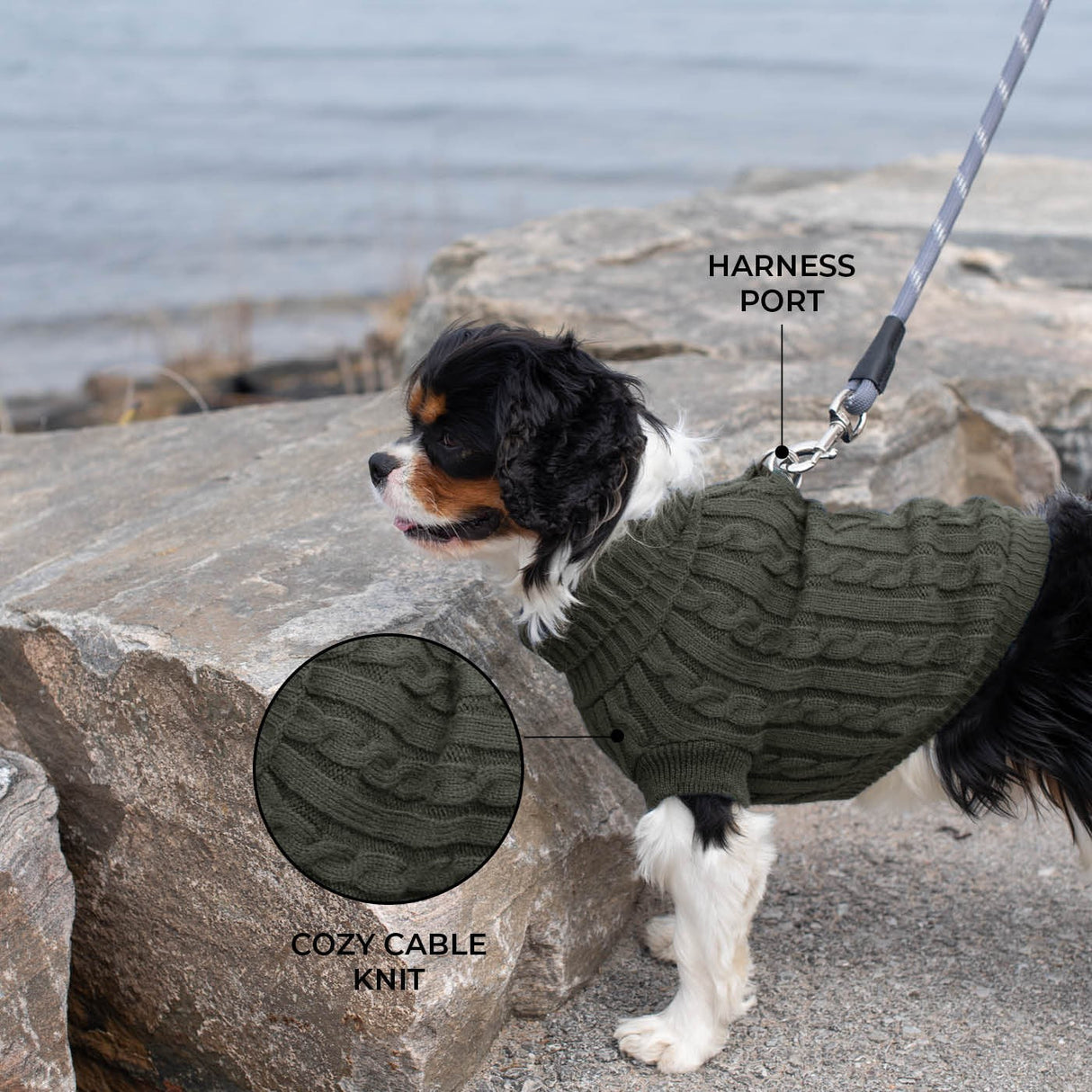 Shedrow K9 Brentwood Cable Knit Dog Sweater