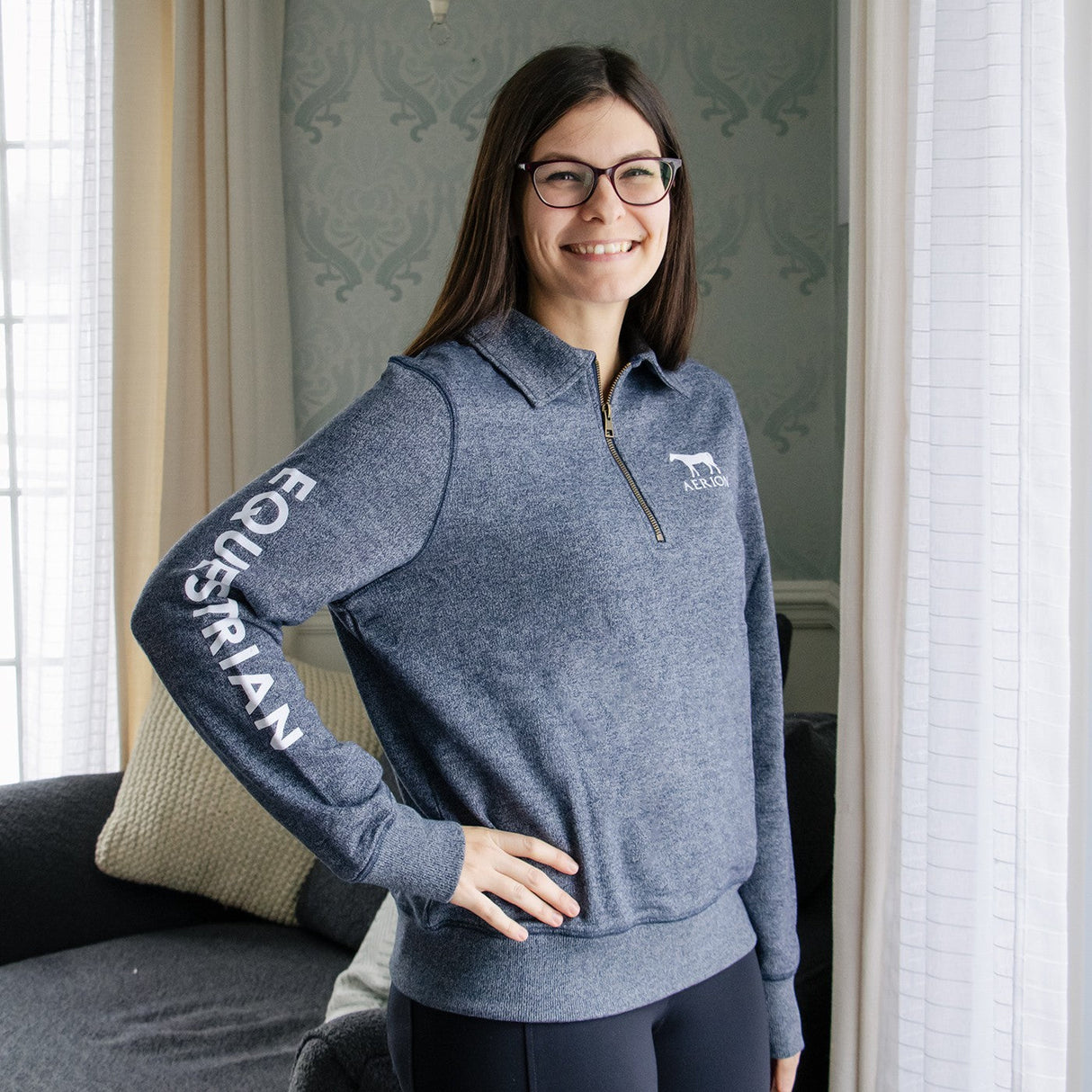 Aerion Equestrian Quarter Zip Polo Sweatshirt