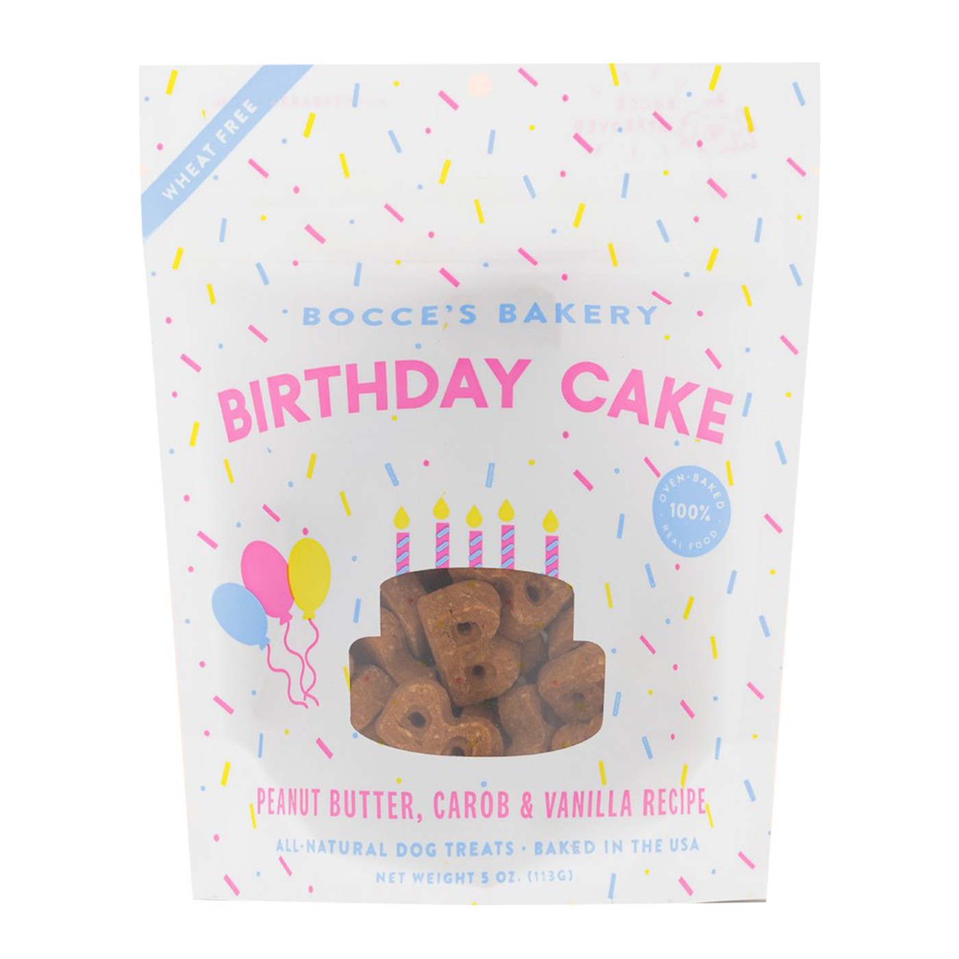 Bocce's Bakery Birthday Cake Basic Biscuit Dog Treat 5 oz.