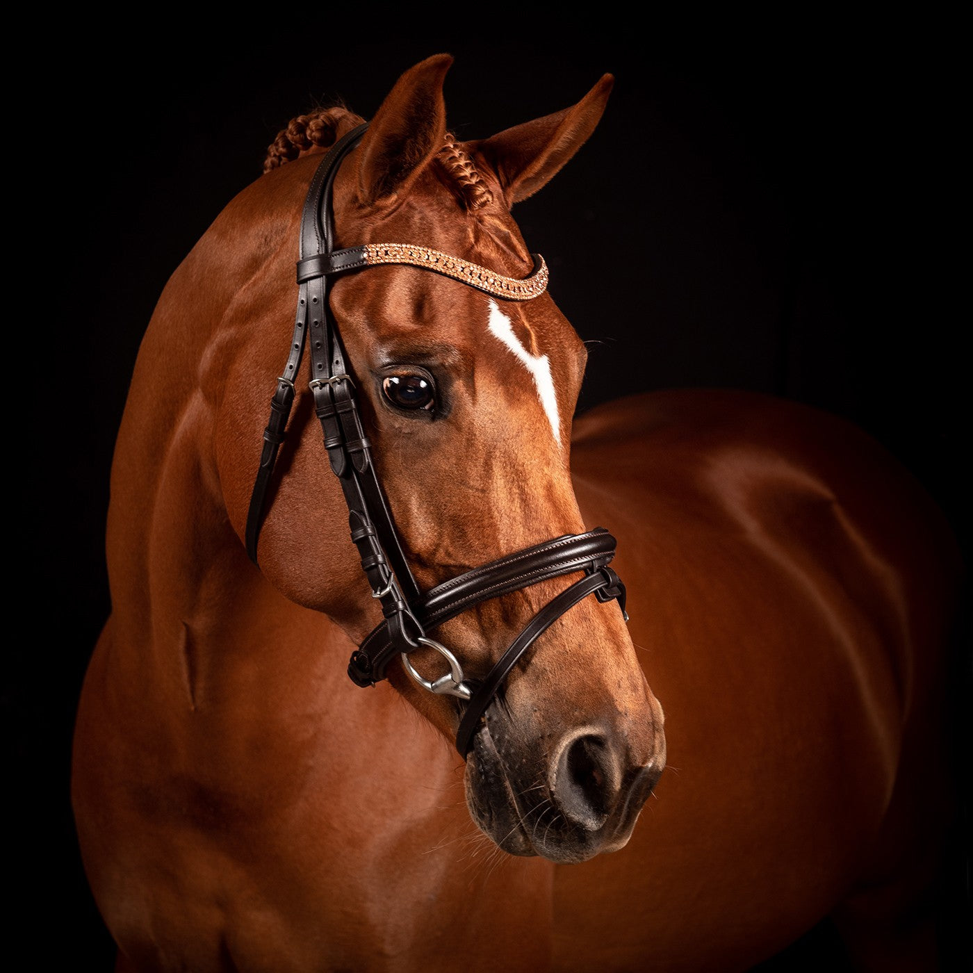 FFE Rose Gold Princess Wave Dressage Snaffle Bridle