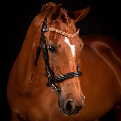 FFE Rose Gold Princess Wave Dressage Snaffle Bridle