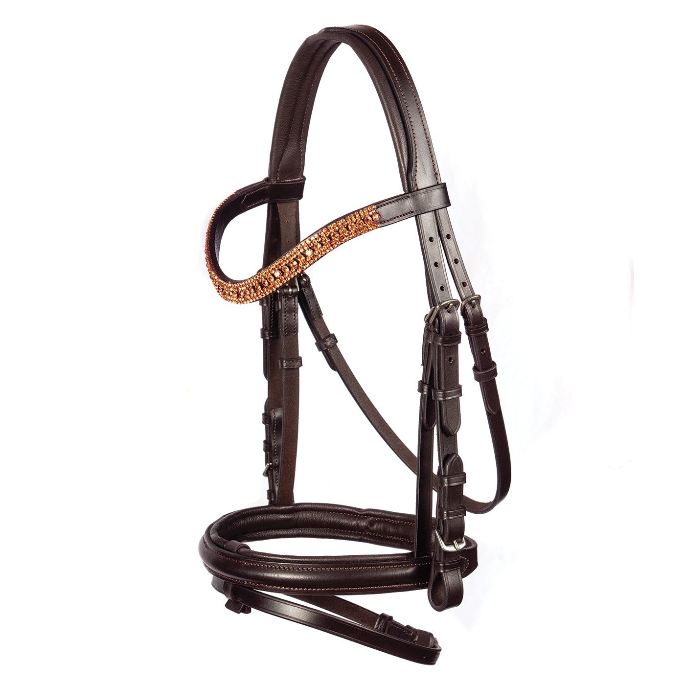 FFE Rose Gold Princess Wave Dressage Snaffle Bridle