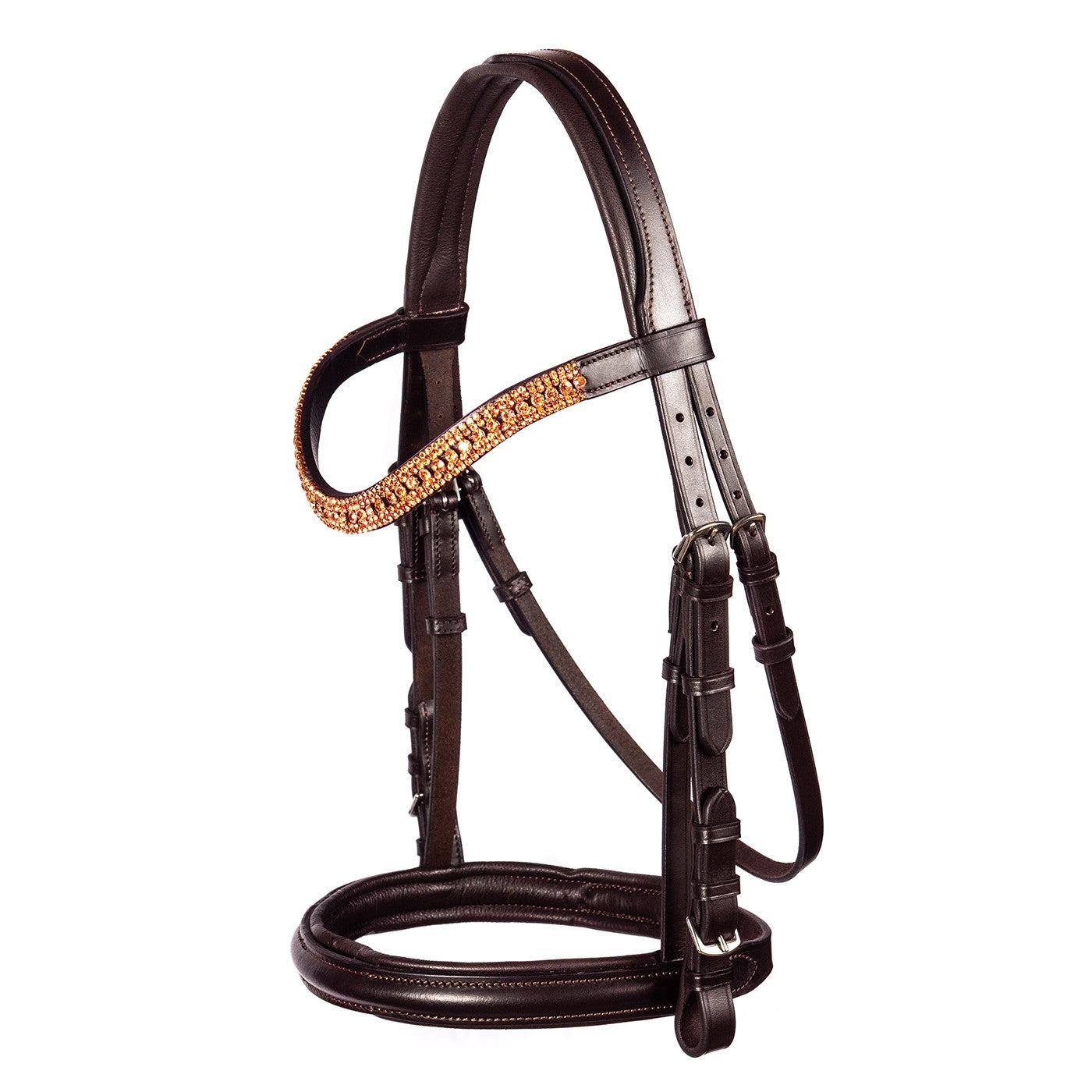 FFE Rose Gold Princess Wave Dressage Snaffle Bridle