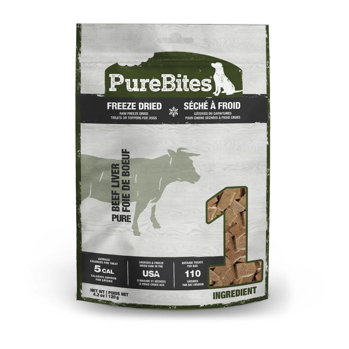 PureBites Freeze Dried Beef Liver Dog Treats 4.2 oz.