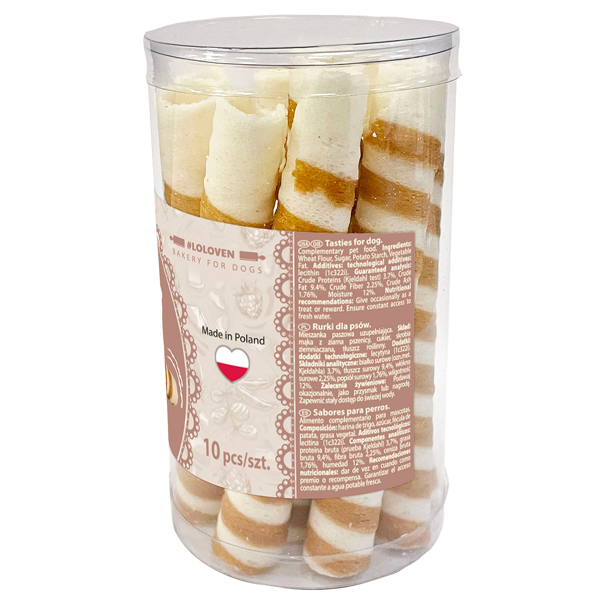 Lolo Pets Classic Vanilla Tasties Waffle Straws Dog Treats