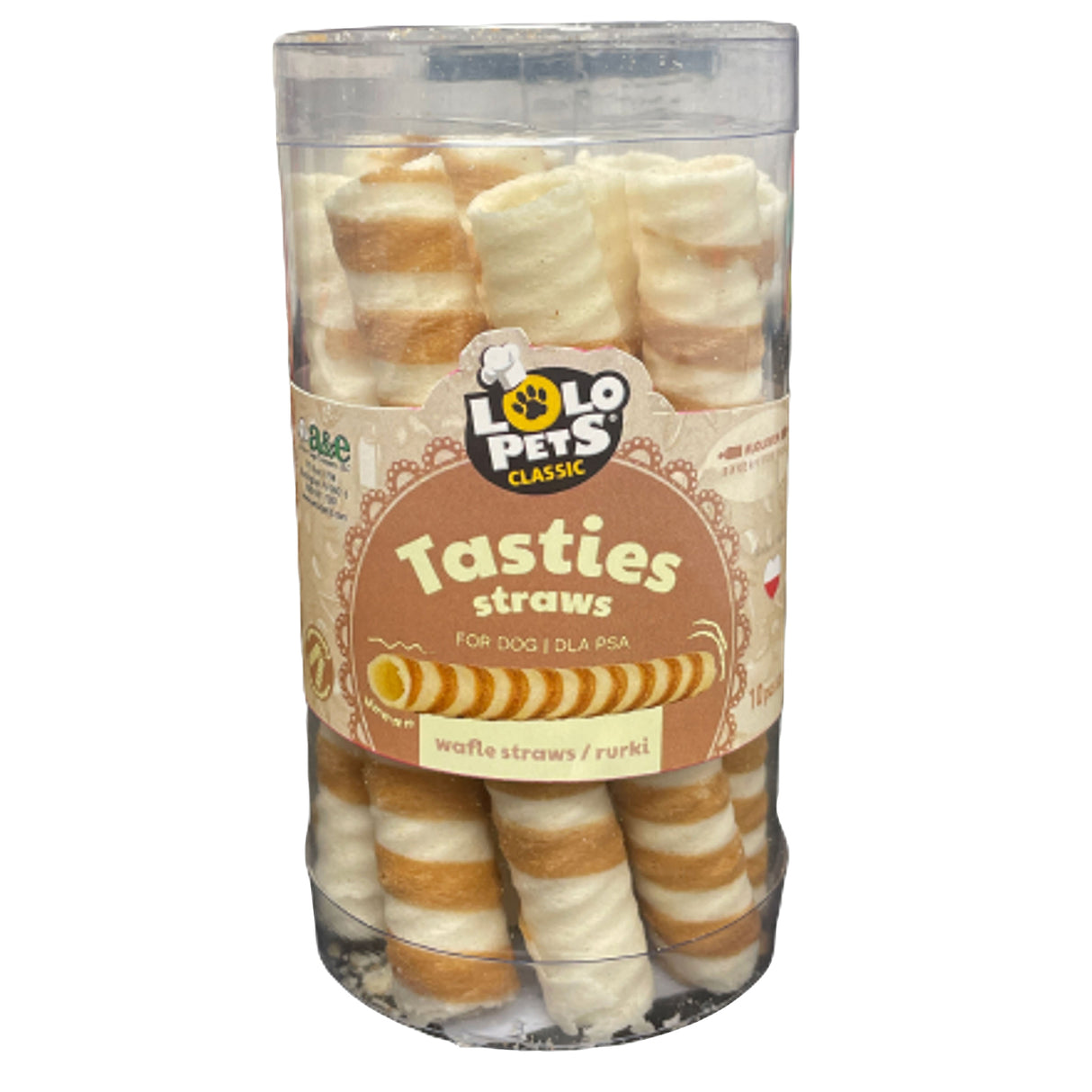 Lolo Pets Classic Vanilla Tasties Waffle Straws Dog Treats
