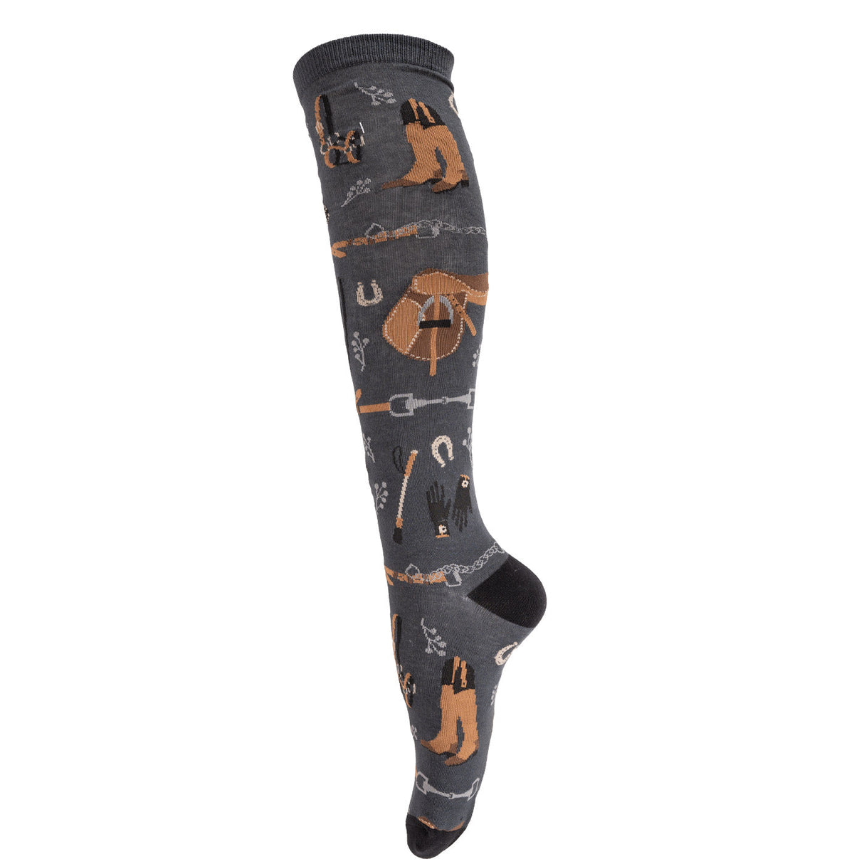 Four White Socks Volcanic Ash Leather Gear Knee High Socks
