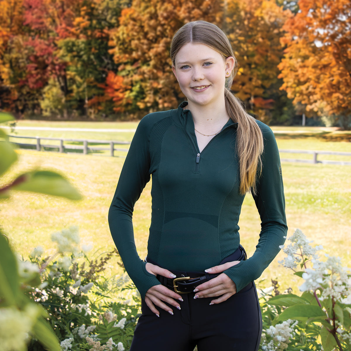 TemTeq Liso Seamless Quarter Zip Long Sleeve Top