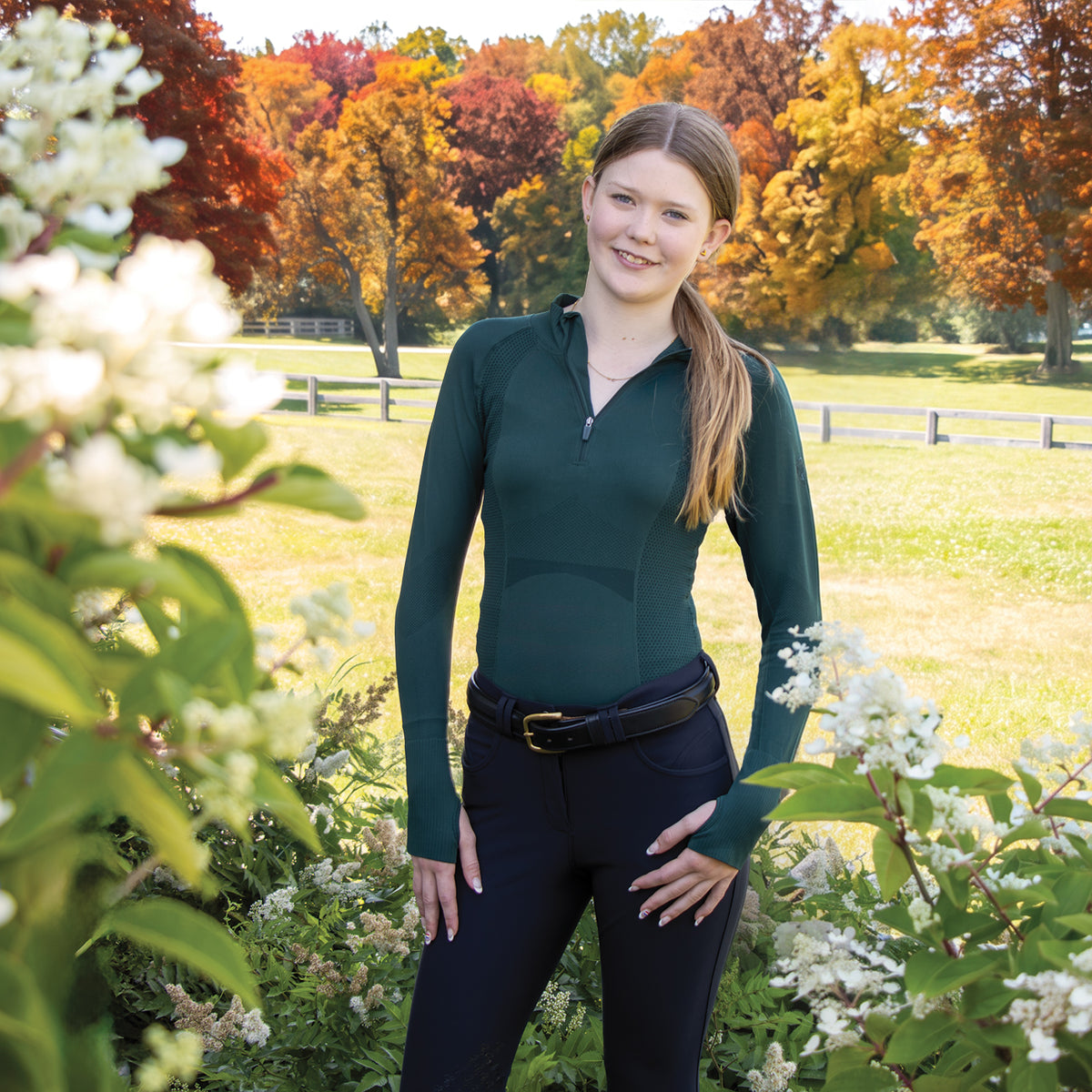 TemTeq Liso Seamless Quarter Zip Long Sleeve Top