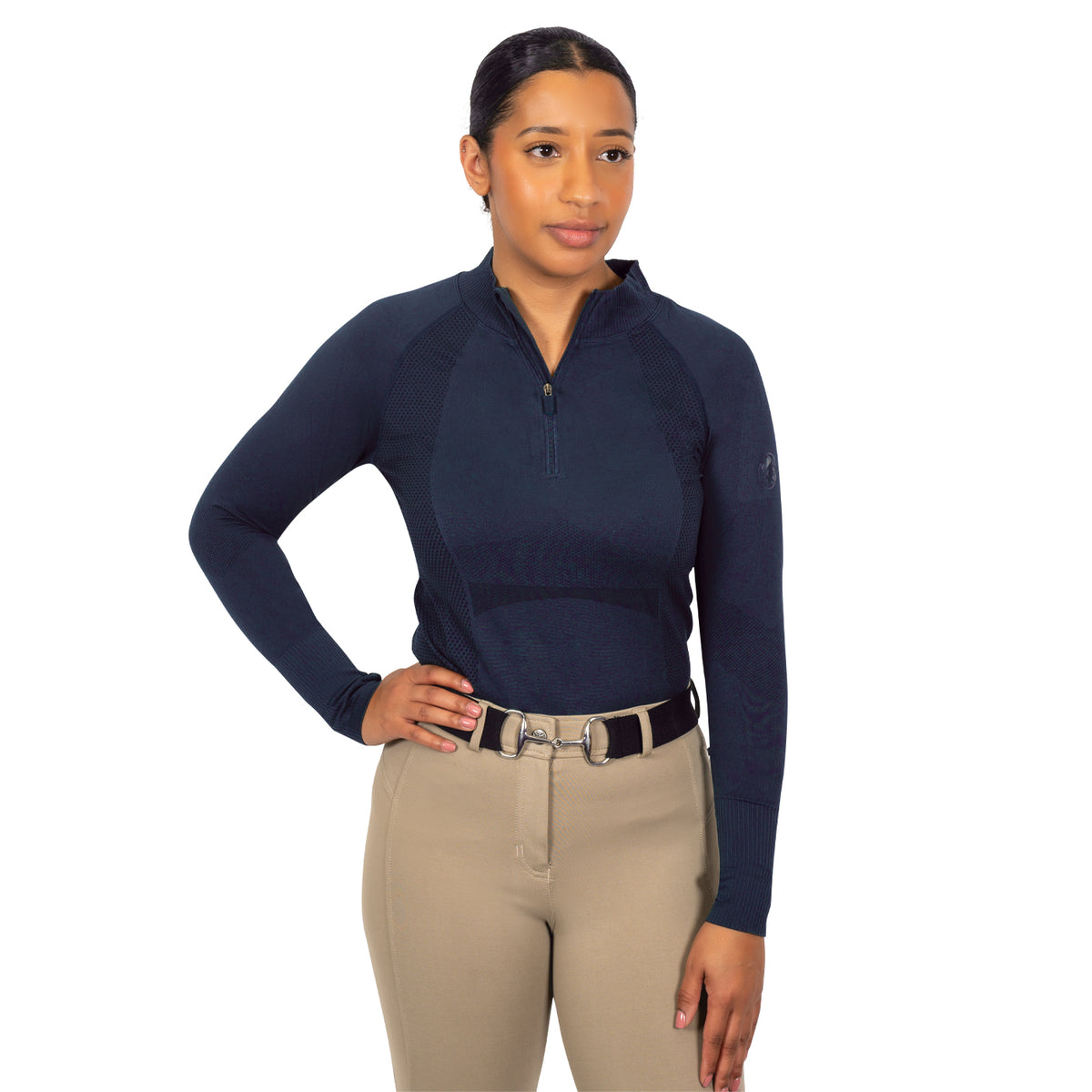 TemTeq Liso Seamless Quarter Zip Long Sleeve Top