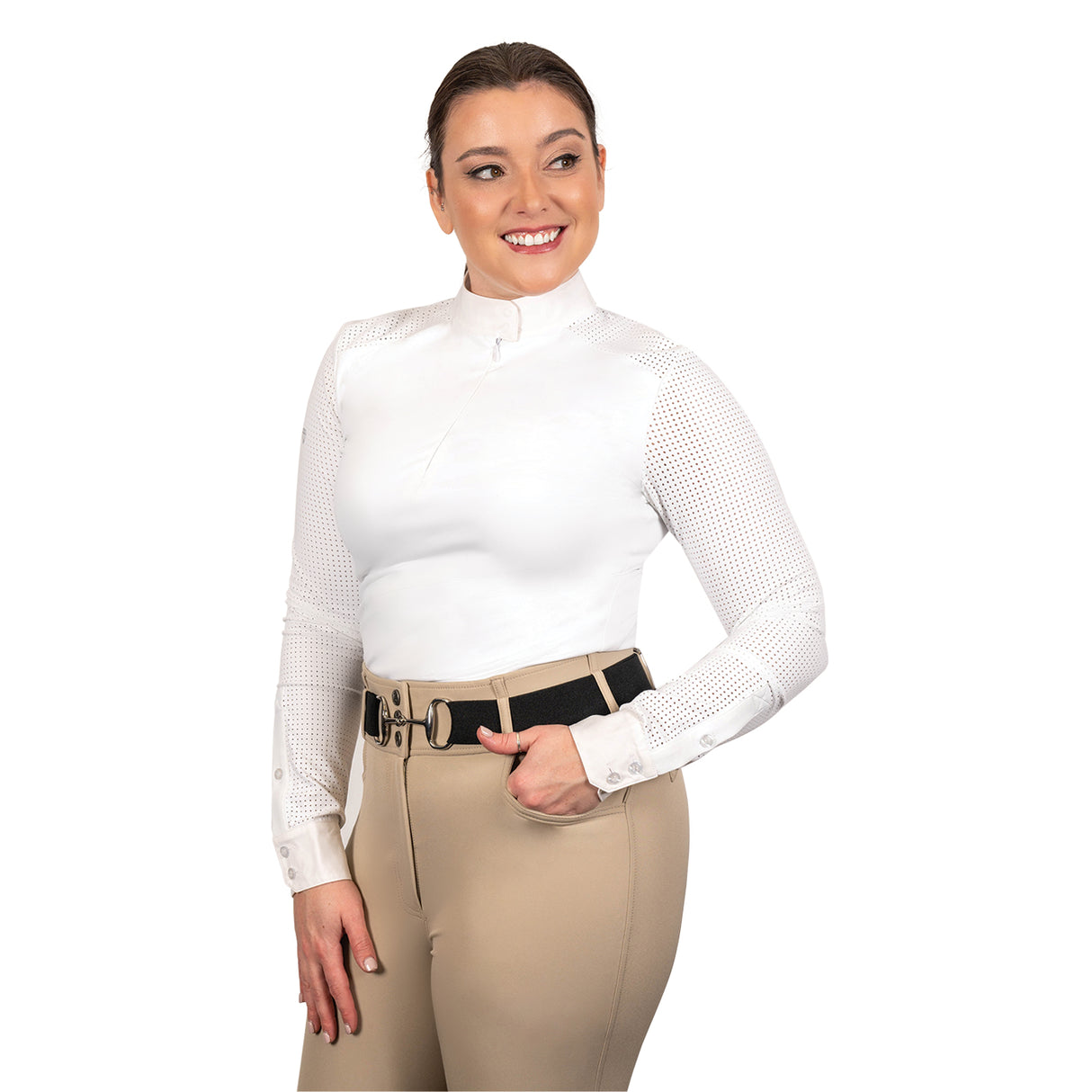 Elation Diamond Perforalux Long Sleeve Show Shirt