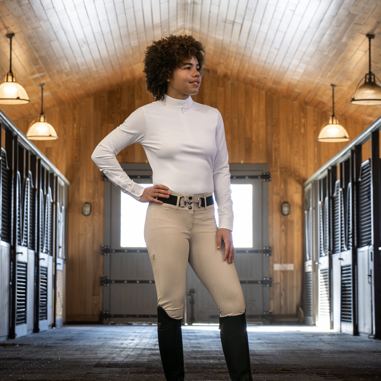 Elation Diamond Perforalux Long Sleeve Show Shirt
