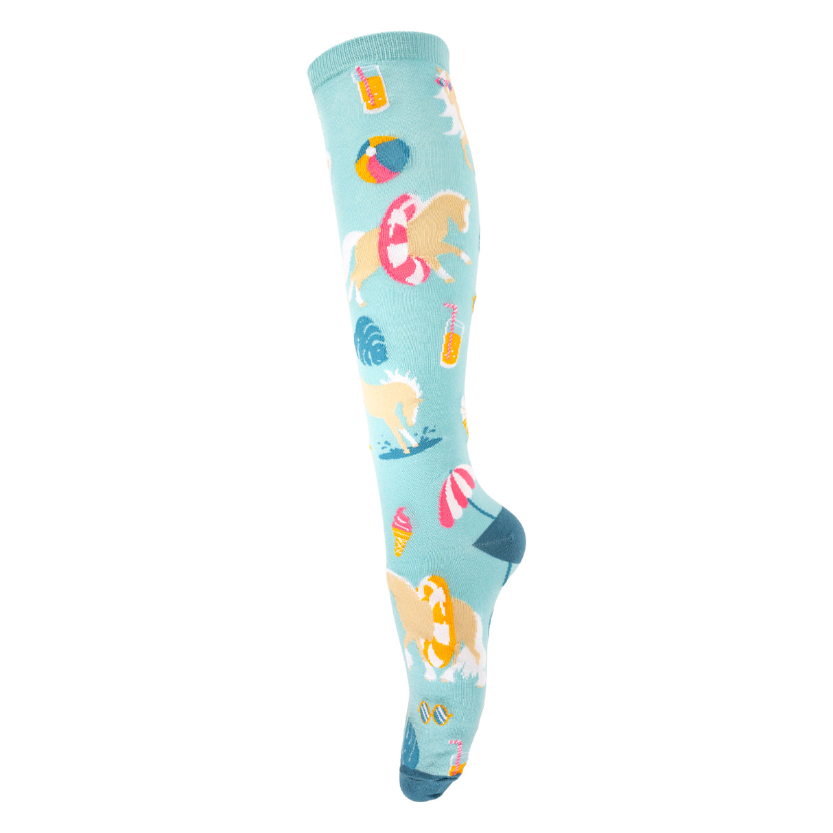 Four White Socks Pool Party Knee High Socks