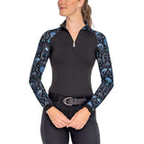 Kastel Denmark Long Sleeve Quarter Zip Top W/ Print Sleeves