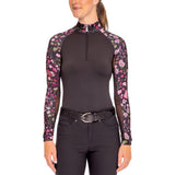 Kastel Denmark Long Sleeve Quarter Zip Top W/ Print Sleeves