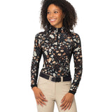 Kastel Denmark Long Sleeve Quarter Zip Print Top