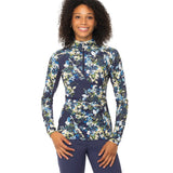Kastel Denmark Long Sleeve Quarter Zip Print Top