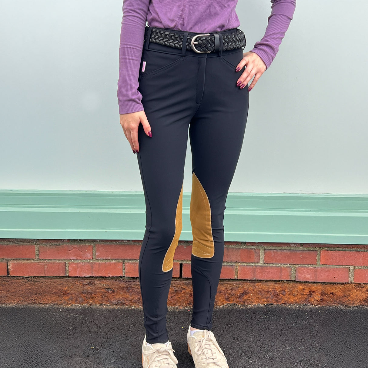 Tailored Sportsman Lightweight Technical Mid-Rise Suede Knee Patch Breech