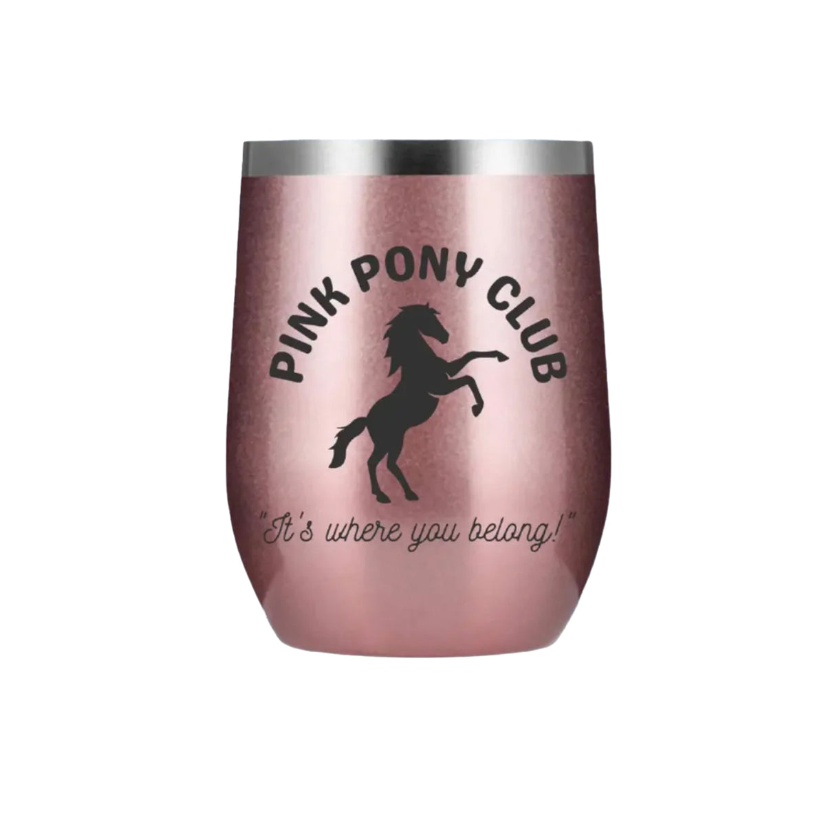 Equine & Design Pink Pony Club Wine Tumbler