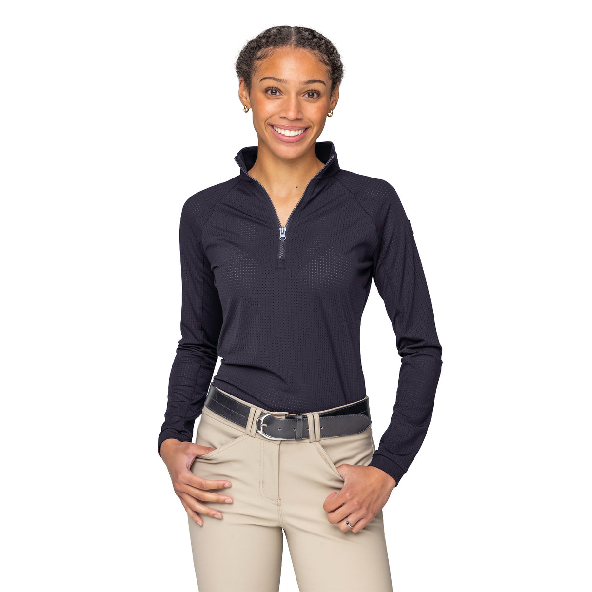 Kastel Denmark Perforated Quarter Zip Top