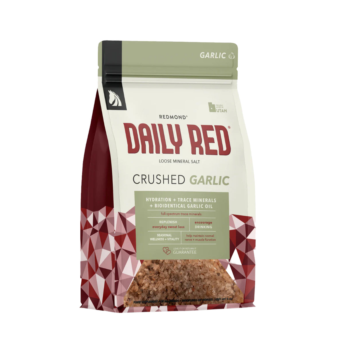 Redmond Rock Daily Red Loose Mineral Salt W/ Crushed Garlic