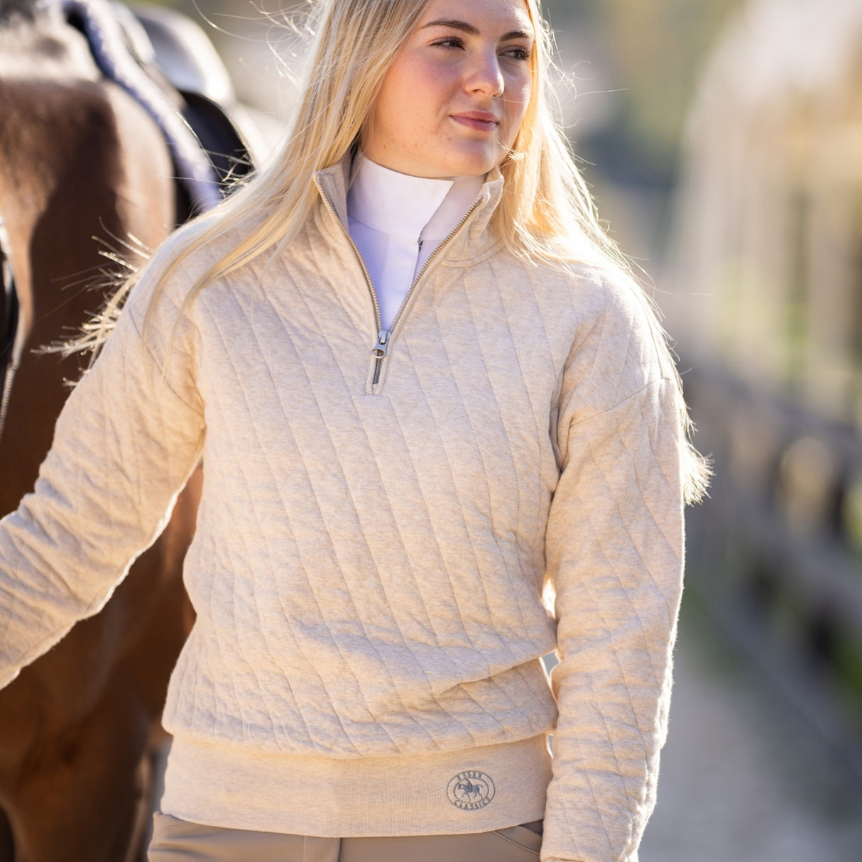 Essex Classics Quilted Quarter Zip Sweater