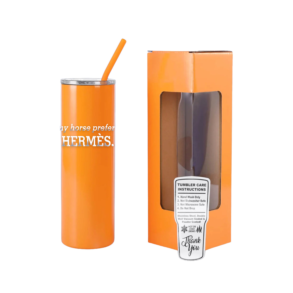 Equine & Design My Horse Prefers Hermes Skinny Drinking Bottle 20 oz.