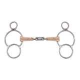Jake Adams 2-Ring Elevator Double Jointed Leather Bit W/ Lozenge