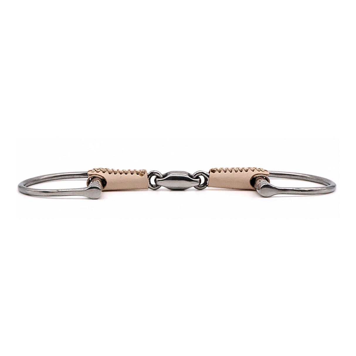 Jake Adams Dee Ring Double Jointed Leather Bit W/ Lozenge