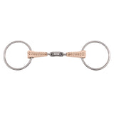 Jake Adams Loose Ring Double Jointed Leather Bit W/ Lozenge
