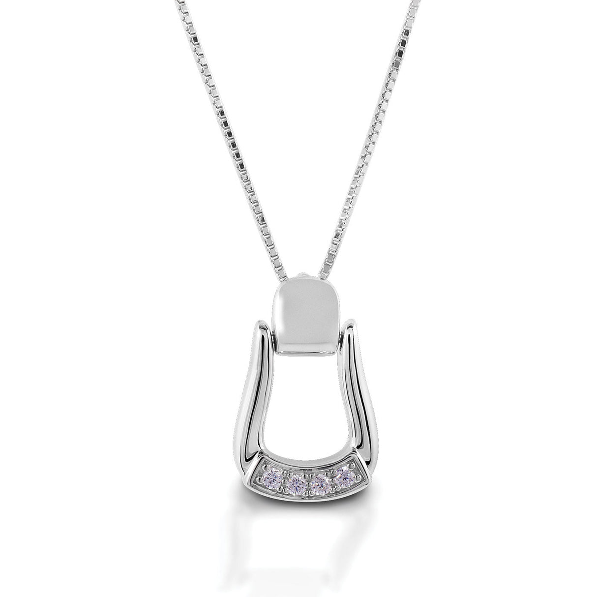 Kelly Herd Small Stone Base Oxbow Stirrup Necklace