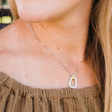 Kelly Herd Small Stone Base Oxbow Stirrup Necklace