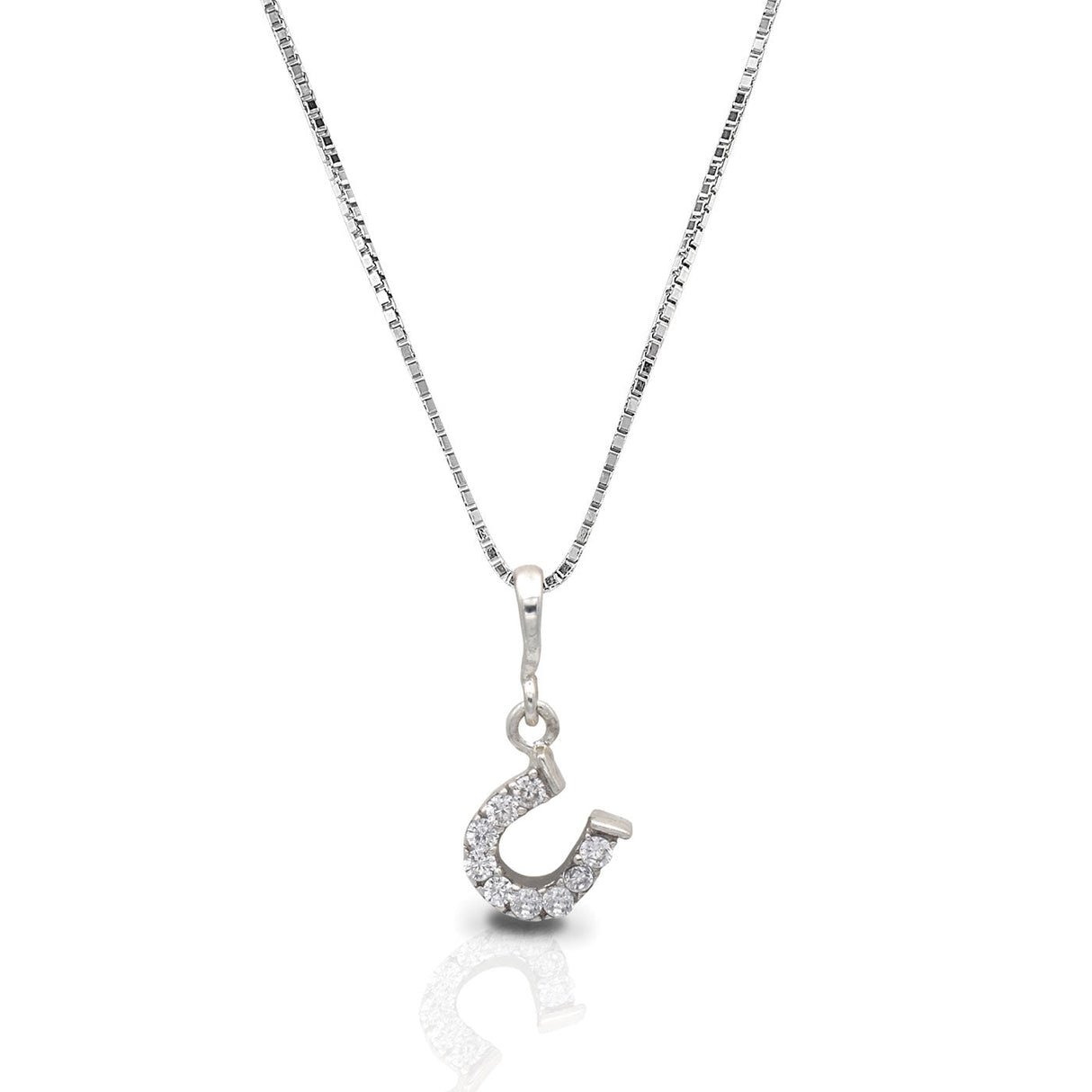 Kelly Herd Clear Dangle Horseshoe Necklace