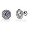Kelly Herd Round Bezel Set Pavé Earrings