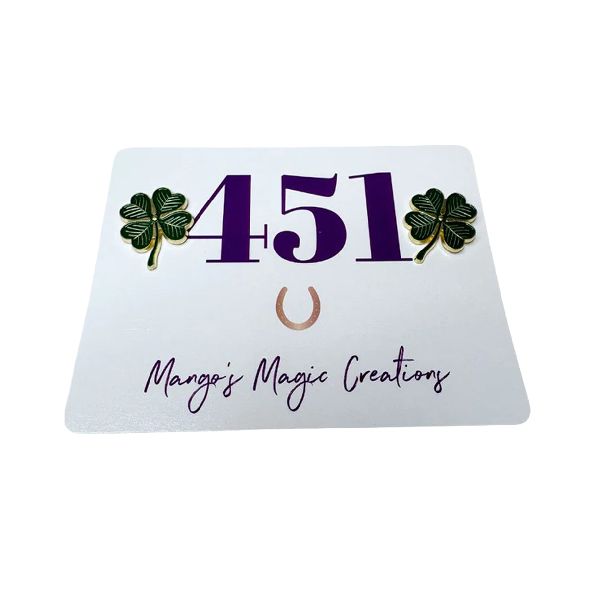 Mango's Magic 4 Leaf Clover Number Pins