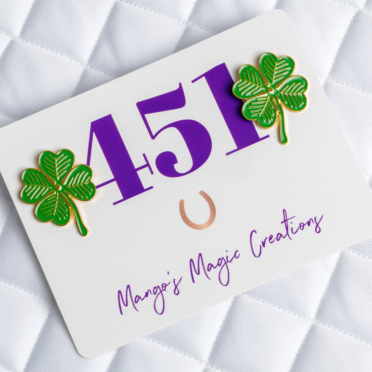 Mango's Magic 4 Leaf Clover Number Pins